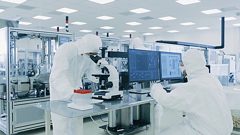 现代室内科学实验室或工业工厂背景